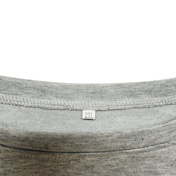 Christmas Graphic Raglan Womens Shirt Plaid Sleeves Gray/Red Size 2XL Womens Top - Picture 4 of 6